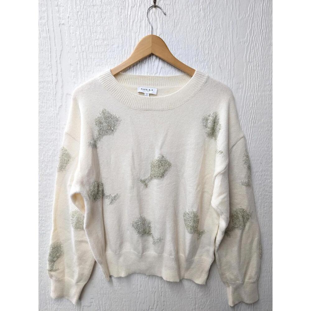 Gilli Champagne Glass Pullover Holiday Party Sweater Celebrate NYE Shower Medium